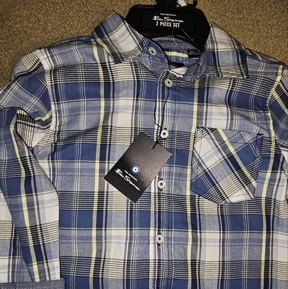 Ben Sherman Blue Plaid Boy's Shirt